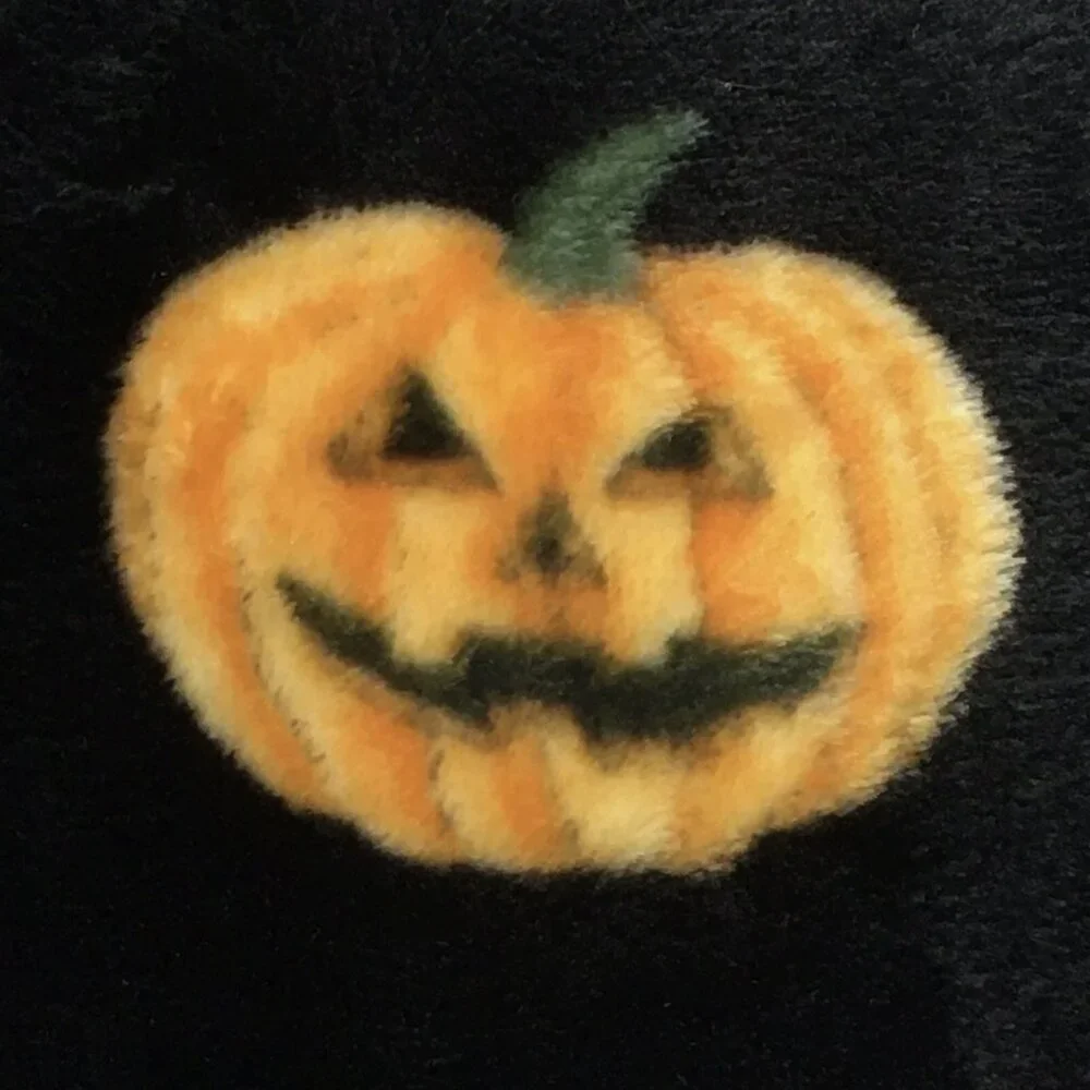 Rae Dunn BOO Halloween Black QUEEN Throw Blanket Ghost Pumpkin Jack-O-Lantern
